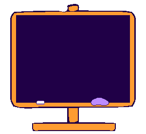 an animated computer.